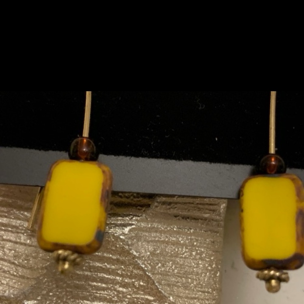 Yellow and Brown Earrings